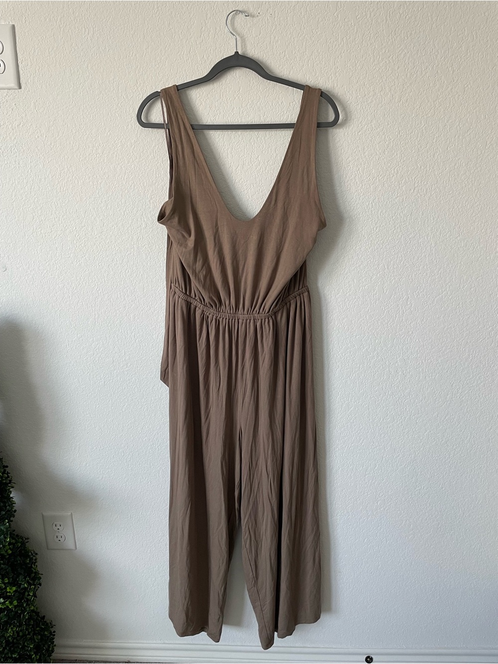 Old Navy One-Shoulder Brown Jumpsuit